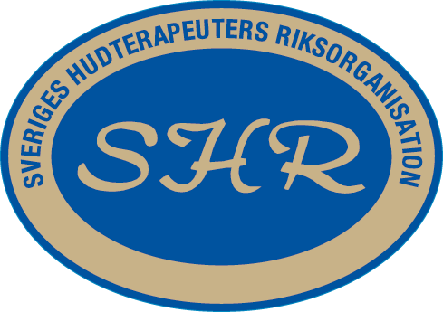 Logotyp för Sveriges Hudterapeuters Riksorganisation, SHR – samarbetspartner till Hall & Hatje